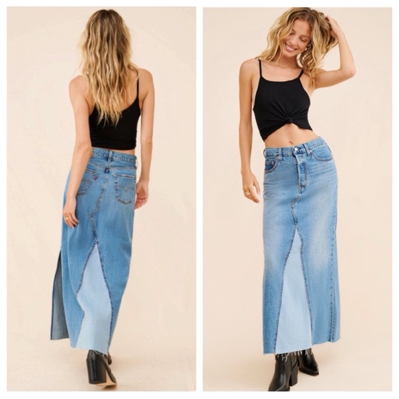 Levi’s denim maxi skirt NWT size 26 - Picture 2 of 8